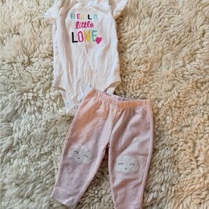 Carter's White and Pink Kids Matching Set